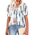 thumbnail image 6 of Cutuoiiu Women's V-neck Short Sleeve Shirts Versatile for Daily Wear Gifts, 6 of 6