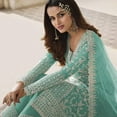 thumbnail image 3 of Party Wear Indian Pakistani Designer Salwar Kameez Dress Sewn Plazzo Suits ( Pista Green, XXL - 46 ), 3 of 6