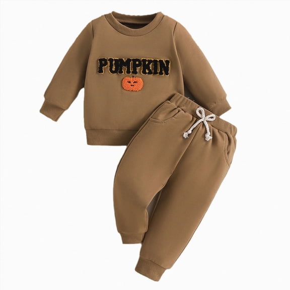 UAYOTSE Baby Boys 2‑Piece Soft Outfit, Long‑Sleeve Pullover Top and Elastic‑Waist Jogger Pants, Warm Casual Set for Fall Winter Infant Daily Wear Size 12-18 Months