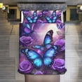thumbnail image 5 of Dreamy Purple Butterfly Pattern (96)-1 Bedding Set Duvet Cover Couple Bedclothes Pillowcase Customized Home Textiles Bed Set for Full Size, 5 of 6
