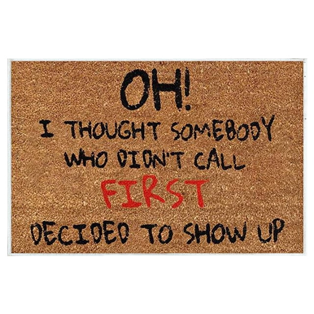 Funny Welcome Doormat for Front Door - Non-Slip Indoor Outdoor Rug with Washable Design for Porch, Patio, and Entryway