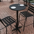 thumbnail image 3 of BizChair 23.25" Black Round Metal Indoor-Outdoor Bar Height Table with Flip-Up Table, 3 of 11