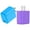 Blue+Purple, variant on Type C Charger Block 2 Pack, PD 20W USB C Wall Charger Fast Charging Power Station, Type C Charging Block USB C Brick Cube Power Adapter Compatible for iPhone Samsung Android, White+Purple