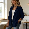 thumbnail image 5 of Womens Jackets Spring Autumn Casual Button-Down Pocket Long-Sleeved Windbreaker Coat, 5 of 9