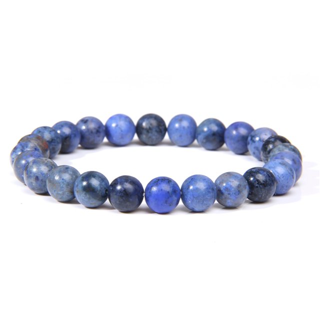 Pulseras de hombre, pulsera de ojo de tigre de energía curativa Natural, brazalete de cuentas de lapislázuli pulido de 8 mm, Pulsera elástica, joyería para mujer Tan Jianjun unisex
