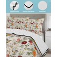 thumbnail image 4 of Vintage Flower Full Size Down Alternative Comforter, Lightweight Comforter Quilt Bedding Set with Pillow Shams Farmhouse Bird Butterfly Red Floral All Seasons Bed Comforter Duvet Insert 78"x90", 4 of 7