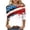 01-White-250th Anniversary USA, variant on Plus Size 3/4 Length Sleeve Womens Tops 250th Anniversary USA Shirt Summer Casual Crew Neck Patriotic Blouses White S