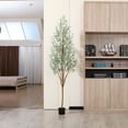 thumbnail image 2 of 7FT Lush Artificial Eucalyptus Plants with Realistic Leaves and Natural Trunk, Silk Fake Potted Tree with Wood Branches, Faux Tree for Office Home Decor, 2 of 10