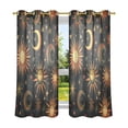 thumbnail image 6 of Yayeee Window Curtains Light Filtering 63"x42" Grommet Panel Pair Home Living Room Decor, Sun Moon and Stars Pattern, 6 of 7