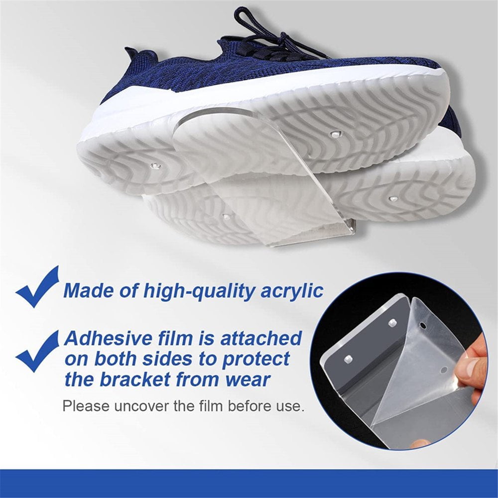 Floating Shoe Display Shelf 6 PCS Wall Mount Acrylic Floating Shelves Set for Showcase Sneaker Collection Walmart