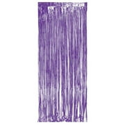 Hoffmaster Group Foil Fringe Door Curtain, 8 x 3 ft., Purple