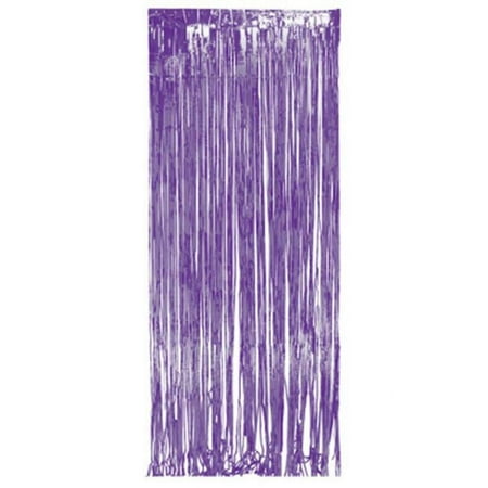 Hoffmaster Group Foil Fringe Door Curtain, 8 x 3 ft., Purple
