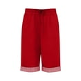 thumbnail image 4 of OOOUM Girls Knee Length Pants High Waist Wide Leg Cropped Pants With Pockets Skinny And Comfortable Summer Bottoms For Kids Red 13-14 Years, 4 of 4