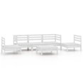 thumbnail image 2 of vidaXL 6 Piece Garden Lounge Set White Solid Pinewood, 2 of 12