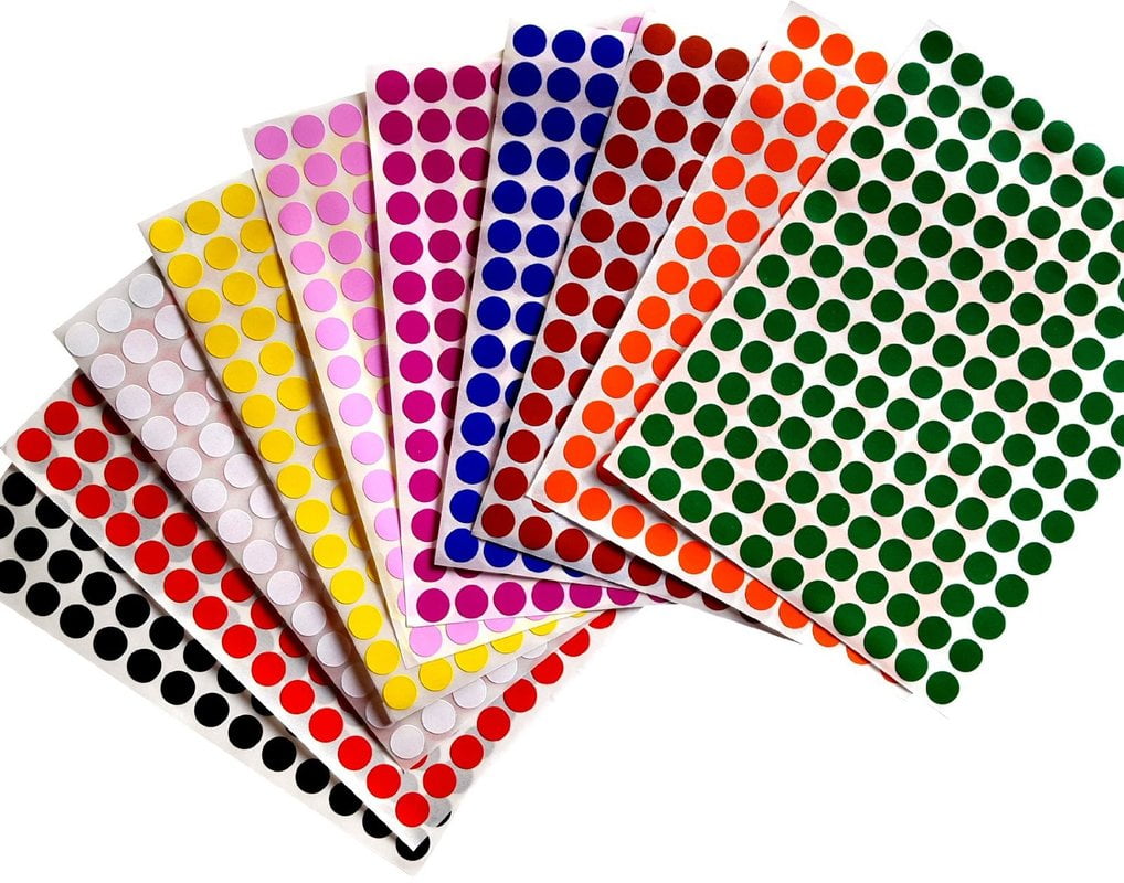 640 Pieces 1 Inch Round Dot Stickers Color Coding Labels 16 Different Colors Dot Labels Dot Label Stickers 
