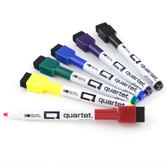 Quartet ReWritables Mini Dry-Erase Markers, Magnetic, Assorted Classic Colors, 6 Pack