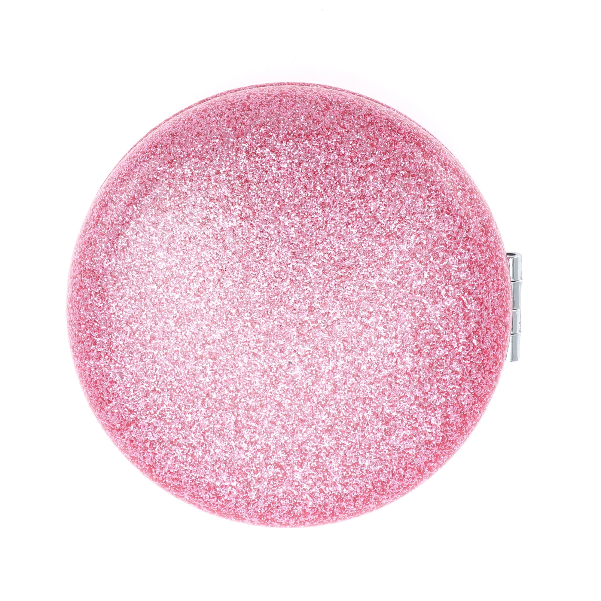 Unique Bargains 1 Pc Women Portable Round Makeup Mirror for Travel Vacation Pink