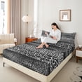 thumbnail image 4 of Castle Fairy Boys Girls Leopard Print Full Size Sheets,Animal Print Patchwork Bed Sheets, 4 of 7