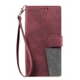 thumbnail image 2 of Splicing Wallet Case for Samsung Galaxy S24 Ultra,Wrist Strap Card Slots PU Leather Wallet Protection Case Magnetic Closure Stand Flip Case Cover for Samsung Galaxy S24 Ultra,Winered, 2 of 11