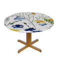 thumbnail image 3 of HAOXIT Flower Round Table Cloth, Wild Flowers and Daisies Rural Nature Scenery in Rustic, Elastic Edge, Suitable for Restaurant Kitchen Parties, Fit for Round Table, 31-35, 3 of 8