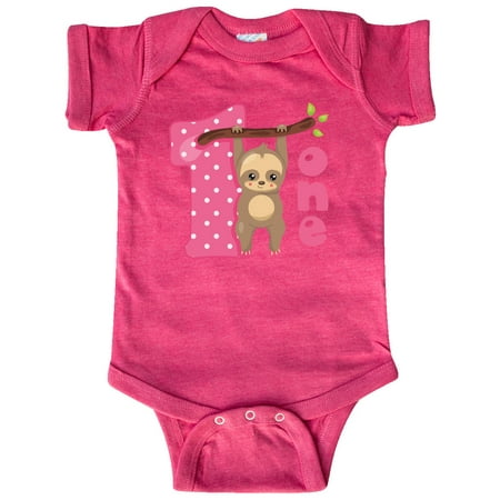 

Inktastic Pink Sloth 1st Birthday Gift Baby Girl Bodysuit