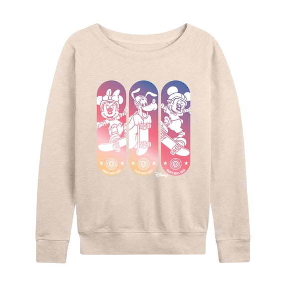 Disney - Mickey & Friends - Minnie, Pluto, & Mickey - Skate Crew - Women's Lightweight French Terry Long Sleeve Shirt