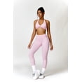 thumbnail image 4 of PISONIC Workout Sets for Women 2 Piece Twist Front Halter Sports Bras High Waist Biker Shorts Exercise Gym Yoga Outfit, 4 of 9