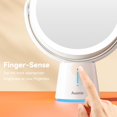 thumbnail image 4 of Auxmir Lighted Makeup Mirrror with 10X/1X Magnification, Rechargeable Double-Sided Magnifying Mirror with Light & 360° Rotation, Vanity Makeup Mirror with 5-Level Adjustable Dimmable Brightness, 4 of 8