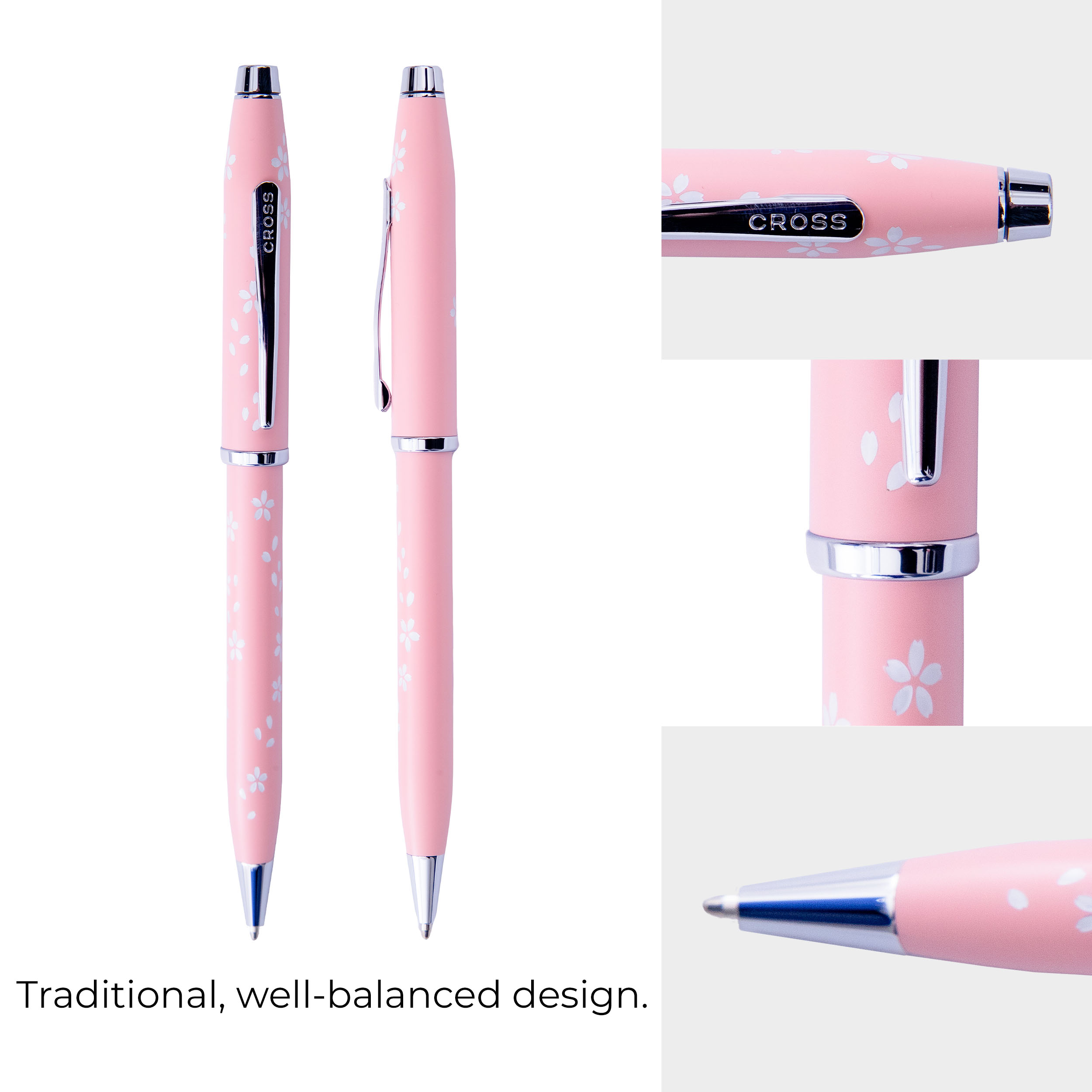 Century II Cherry Blossom High Glossy Pink Lacquer with Polished Chrome Appointments Ballpoint Pen