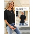 thumbnail image 7 of SLADYGLO Women Crew Neck Raglan Short Sleeve Buttons Decorative T-Shirt, 7 of 7