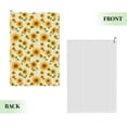 thumbnail image 2 of Pofeuu European-style Pattern Sunflower Print Premium Golf Towel with Carabiner Clip Absorbent Microfiber Waffle Pattern Golf Towel for Golf Bag Trolly Belt Loop, 2 of 8