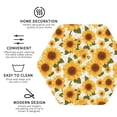 thumbnail image 3 of Rateoe Yellow Polka Dot Sunflower Drawing Drink Coasters Set of 4 Leather Coasters Spill Protection for Table Desk,Durable and Non Slip Leather Coaster ,4 Inches Drink Mats-Hexagon, 3 of 6