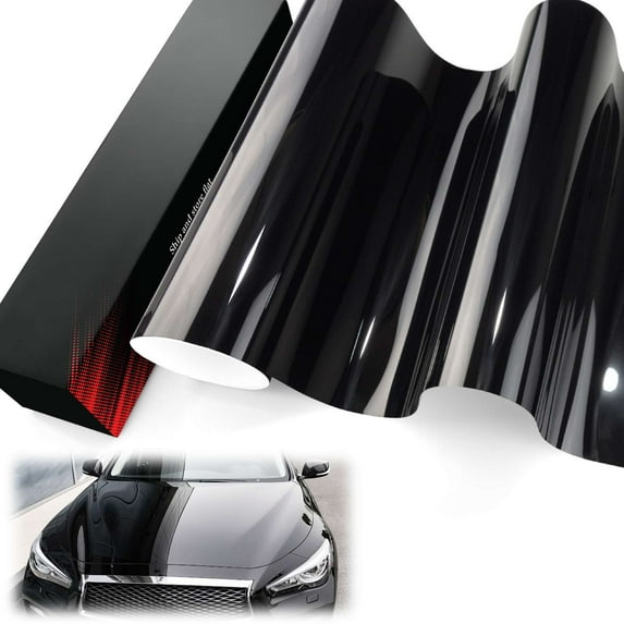 PET Liner Vinyl Super Gloss Black Automotive Wrap Car Vehicle Bubble Free Air Release