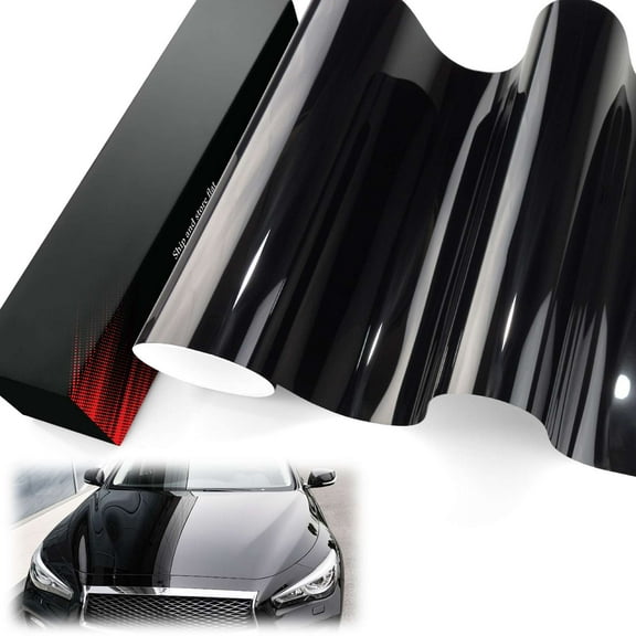 PET Liner Vinyl Super Gloss Black Automotive Wrap Car Vehicle Bubble Free Air Release