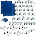thumbnail image 2 of Triton Products® LB1-BKit (2) 24 In. W x 24 In. H x 9/16 In. D Blue Epoxy 18-Gauge Steel Square Hole Pegboards with 46 pc. LocHook Assortment, 2 of 6