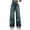 ZH-Blue, variant on Karoyedx Girls Jeans Baggy Wide Leg Cute Teen Denim Pants Junior Mid Rise Band with Pockets Casual Clothes Blue Size,10-11 Years