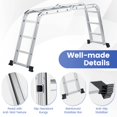 12.5 FT Folding Step Ladder, 7 in 1 MultiPurpose Aluminum Collapsible