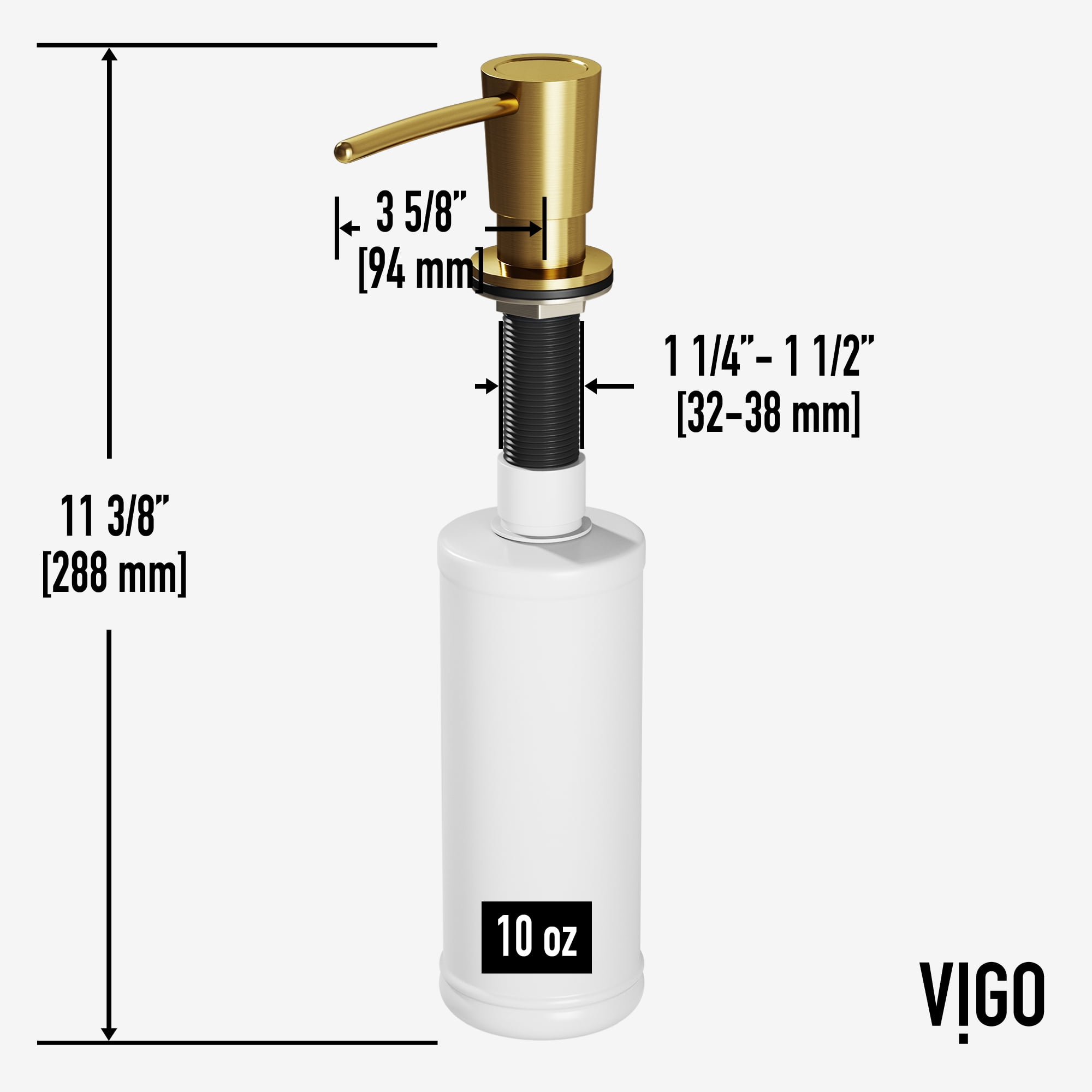 Vigo Kitchen Soap Dispenser In Matte Brushed Gold
