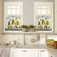 thumbnail image 4 of Spring Bee Gnomes Kitchen Curtains and Valance Set, Farmhouse Window Curtain Valance 54''''x18'''', Summer Daisy Geometric Plaid Small Short Half Tier Curtains for Bathroom Cafe 27.5x36Inch x2 Panels, 4 of 5