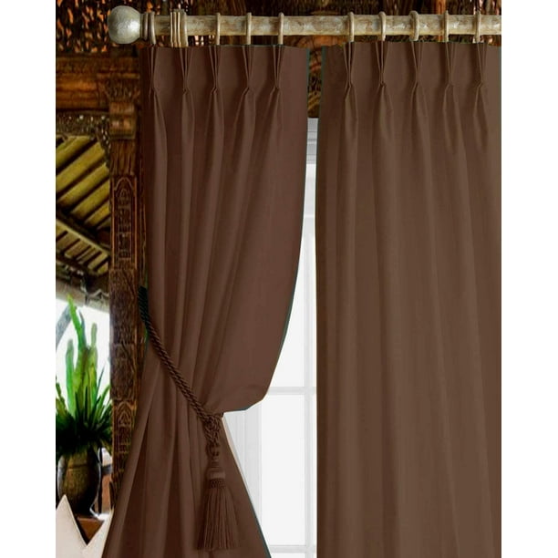 Triple Pinch Pleated Drapes Curtains Blackout for Doors & Windows with