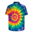 thumbnail image 3 of Hawaiian Shirt for Men Summer Tie Dye Hippie Rainbow Short Sleeve Shirts Button Down Lapel Beach Holiday Shirts, 3 of 4