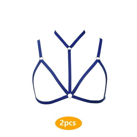 

Widealiff 2pcs Cage Bra Elasticity Valentine Present Material Cupless Gallus Underwear Passion Sweet Gift Unique Design Harness Bras