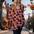 thumbnail image 6 of Towmus Halloween Cardigan For Women Fashion Cute Pumpkin Print Cardigans Sweaters Casual Open Front Long Sleeve Coats With Pockets, 6 of 6
