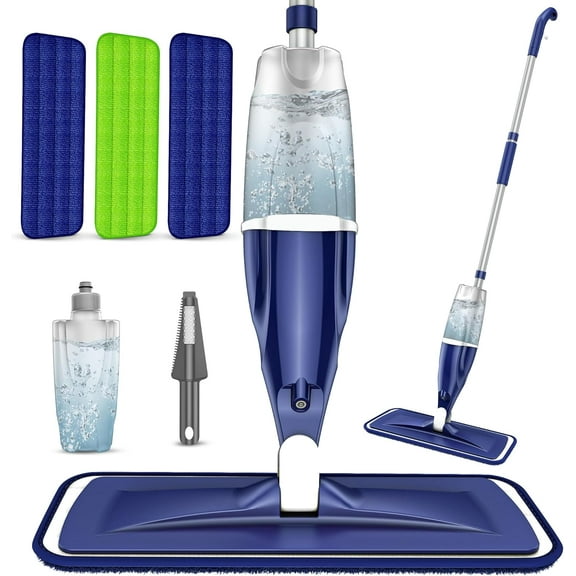 ZJQYDS Spray Mop for Floors Cleaning: Wet Dry Hardwood Floor Mops with 3 Washable Reusable Pads for - Flat Mop with Sprayer for Tile Wood Laminate Vinyl Marble