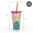thumbnail image 2 of Christmas Portable Dining Supplies Plastic Discoloration 710ml Straw Cup Color Changing Cup Iced Coffee Cup Cold Drink Cup STYLE 4, 2 of 6