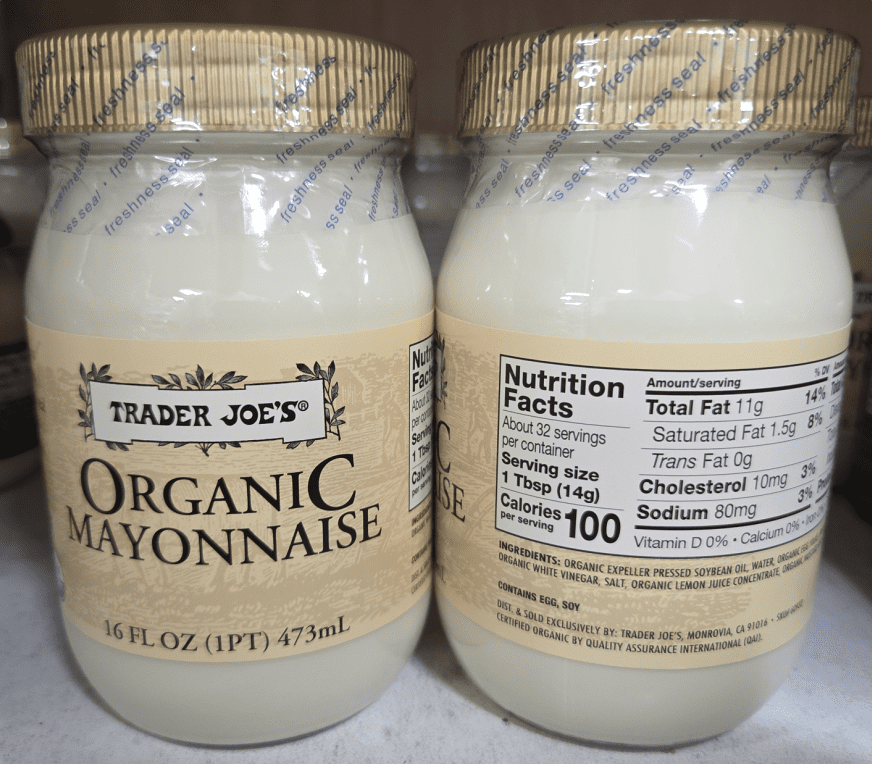 Trader Joe's Organic Mayonnaise 16fl oz 473ml (2 Jars)