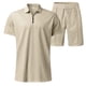 thumbnail image 2 of WILLBEST Conjunto de Pantalones Cortos Casuales de Manga Corta para Hombre, Cómodo Traje de Verano para Uso Diario, Tejido Suave y Transpirable, Traje Elegante para Caminar y Ir de Compras., 2 of 5