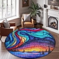 thumbnail image 2 of Round Rug, Aurora Borealis20 Soft Washable Carpet, Non-Slip Floor Mat for Living Room Bedroom Home Decor 24 Inch, 2 of 6
