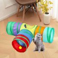 thumbnail image 4 of Túnel para gato, juguete plegable de 3 vías con bola para gato, cachorro, gatito, conejo, 4 of 7