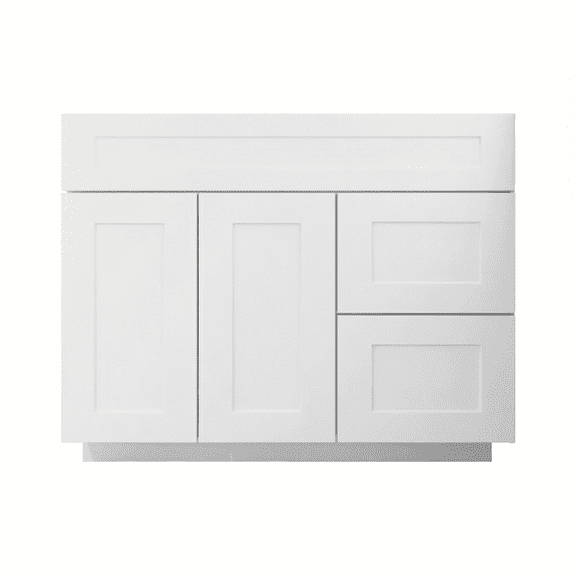 Sterfic RTA 2-Drawer Freestanding Vanity Sink Base, Shaker, White, 42-Inch